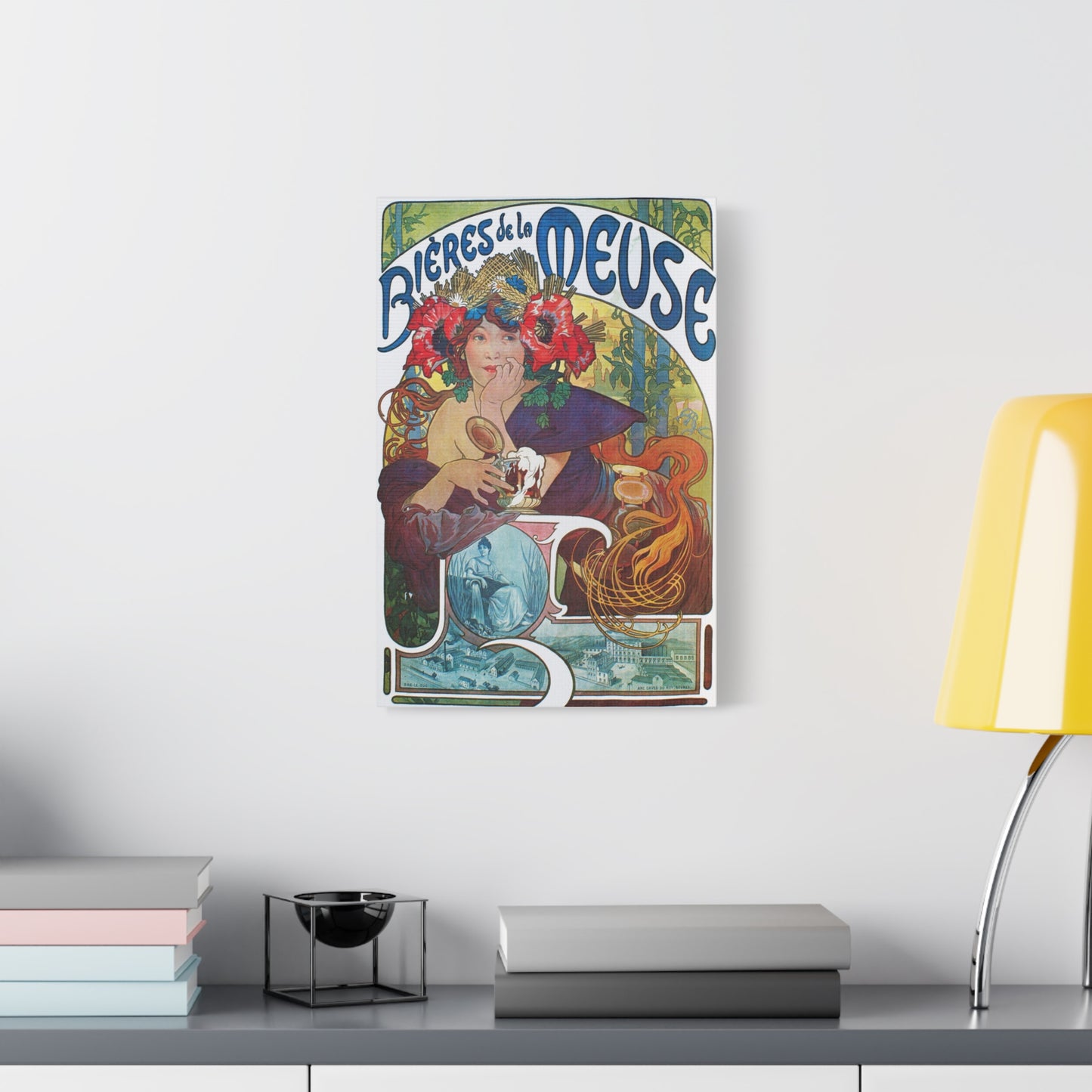 Art Nouveau 'Bieres de la Meuse' Matte Canvas Print - Stretched Wall Art