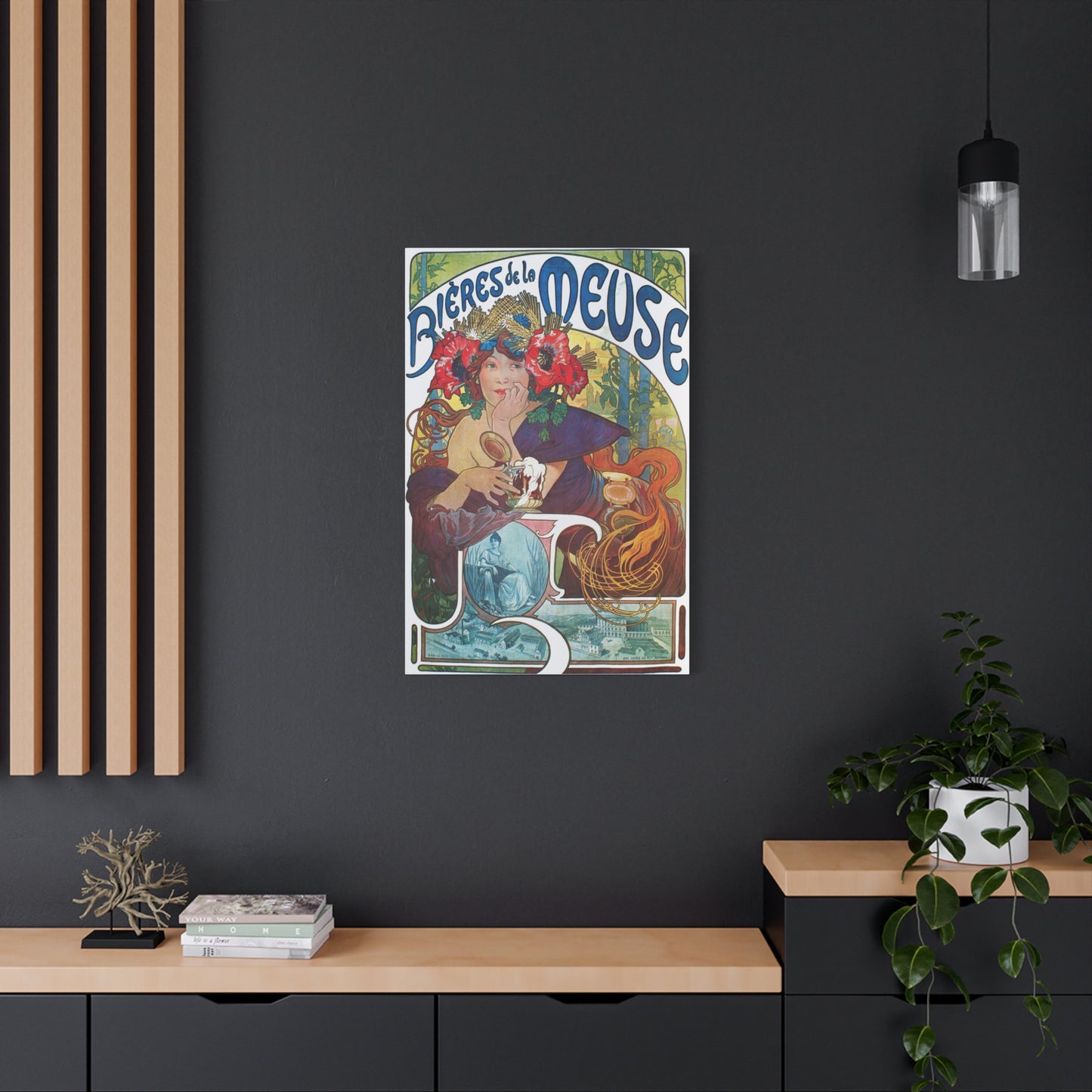 Art Nouveau 'Bieres de la Meuse' Matte Canvas Print - Stretched Wall Art