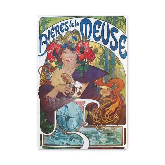 Art Nouveau 'Bieres de la Meuse' Matte Canvas Print - Stretched Wall Art