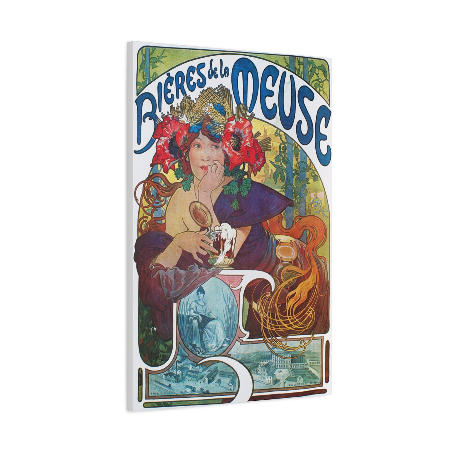 Art Nouveau 'Bieres de la Meuse' Matte Canvas Print - Stretched Wall Art